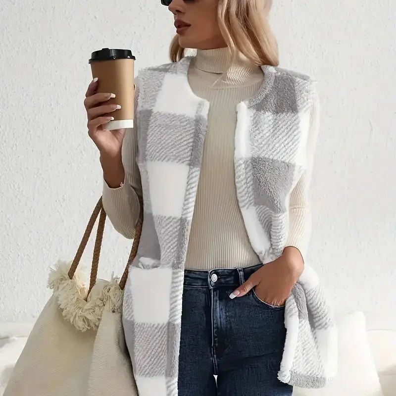 Women's Winter Thick Warm Wool Sleeveless Vest Jacket hercurva