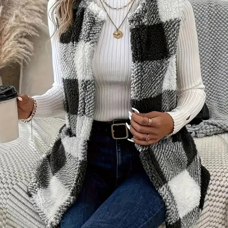 Women's Winter Thick Warm Wool Sleeveless Vest Jacket hercurva