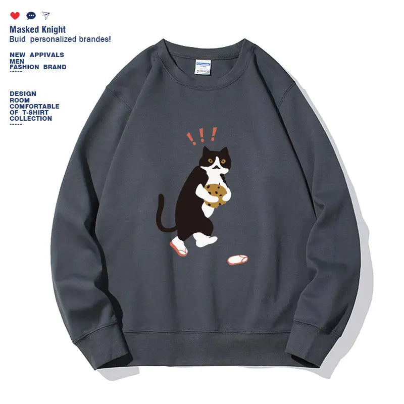 Women's Fashionable Solid Color Printed Long Sleeved Sweatshirt hercurva