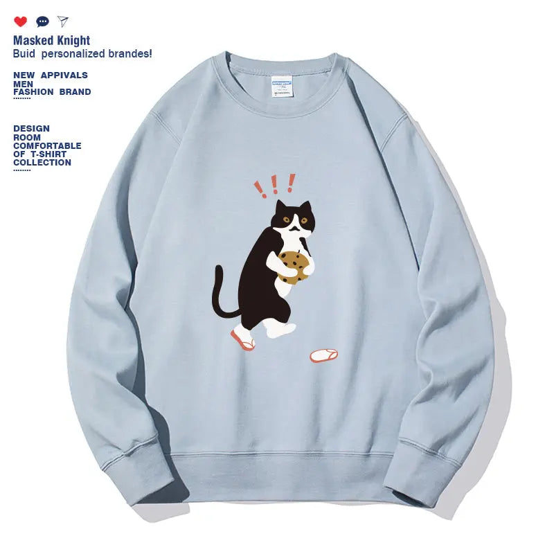 Women's Fashionable Solid Color Printed Long Sleeved Sweatshirt hercurva