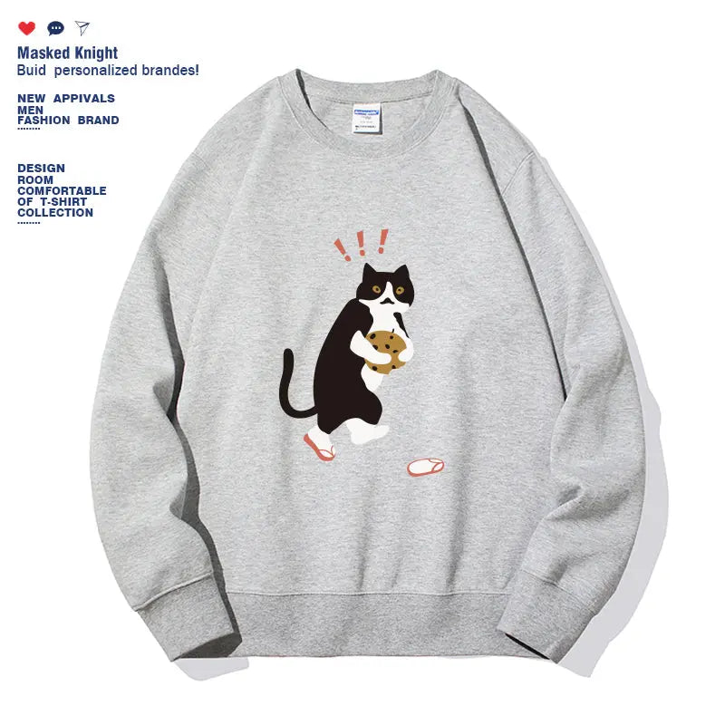 Women's Fashionable Solid Color Printed Long Sleeved Sweatshirt hercurva