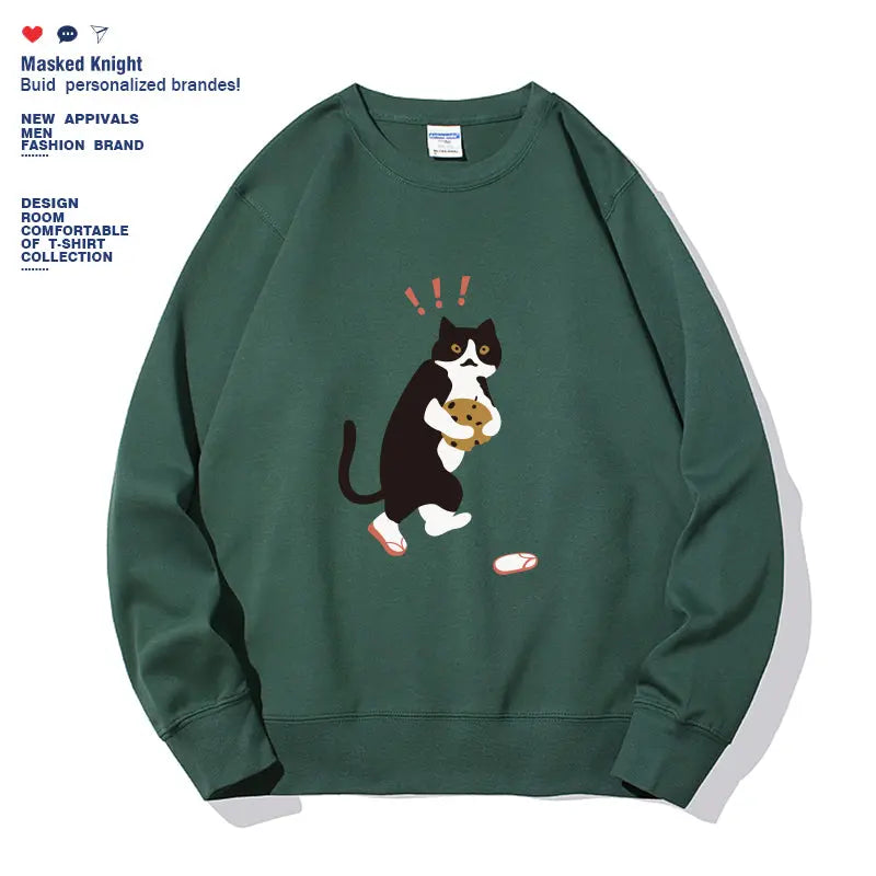 Women's Fashionable Solid Color Printed Long Sleeved Sweatshirt hercurva
