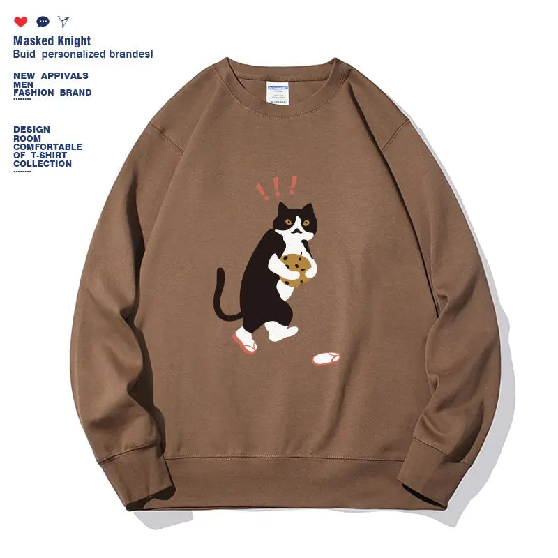 Women's Fashionable Solid Color Printed Long Sleeved Sweatshirt hercurva