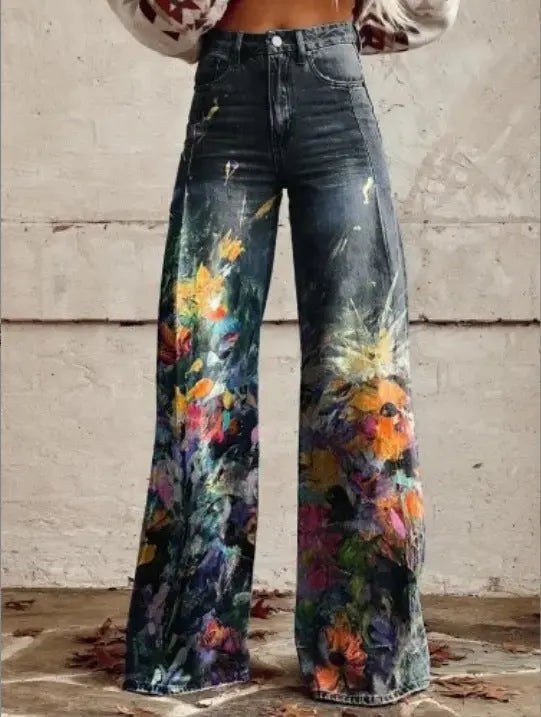 European And American Plus Size Women's Denim Casual Pants hercurva