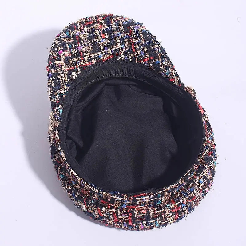 Ladies peaked cap octagonal cap fashion military cap hercurva