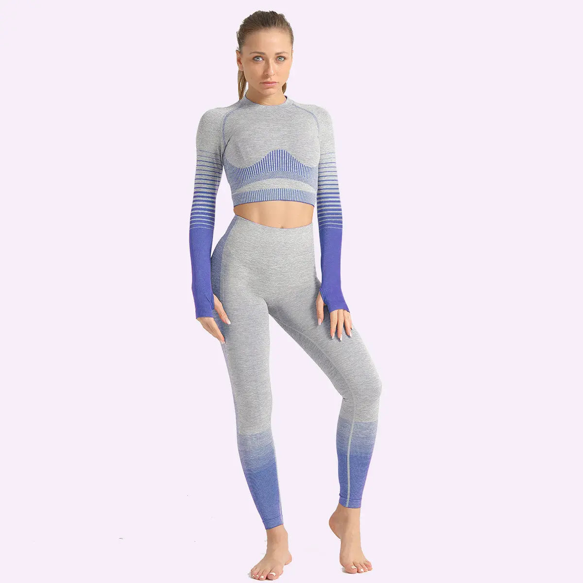 LANTECH Women Yoga Sets Gym Fitness Athletic 2 Pcs Sports Suits Set Pants Leggings Sportswear Leggings Seamless Sports Shirts hercurva