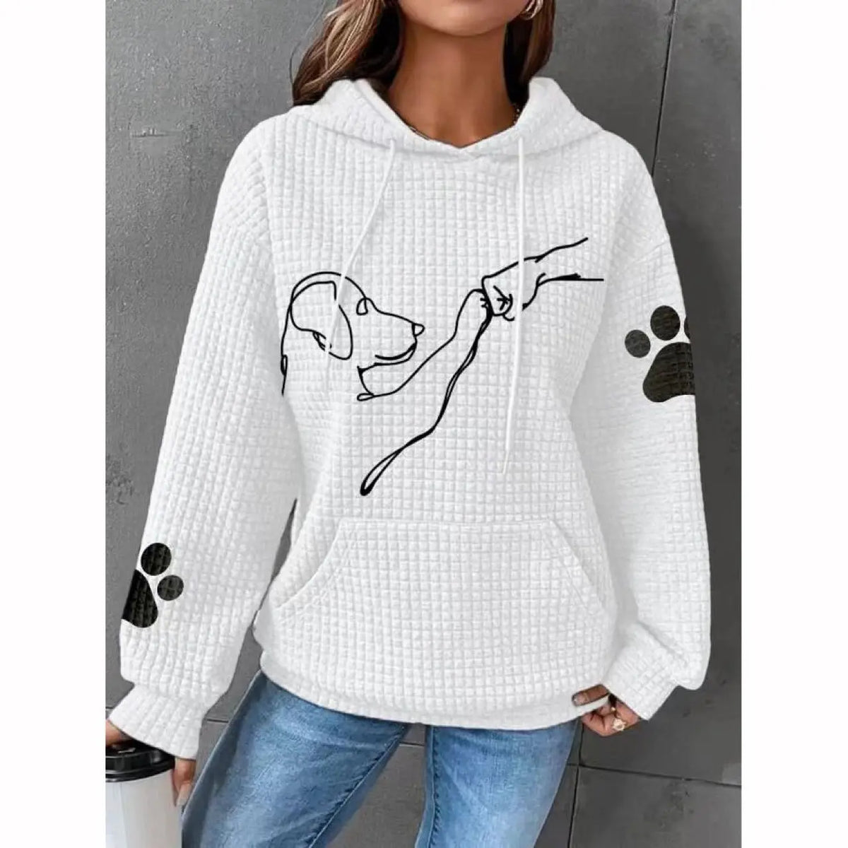 Printed Long Sleeve Loose Sweater hercurva