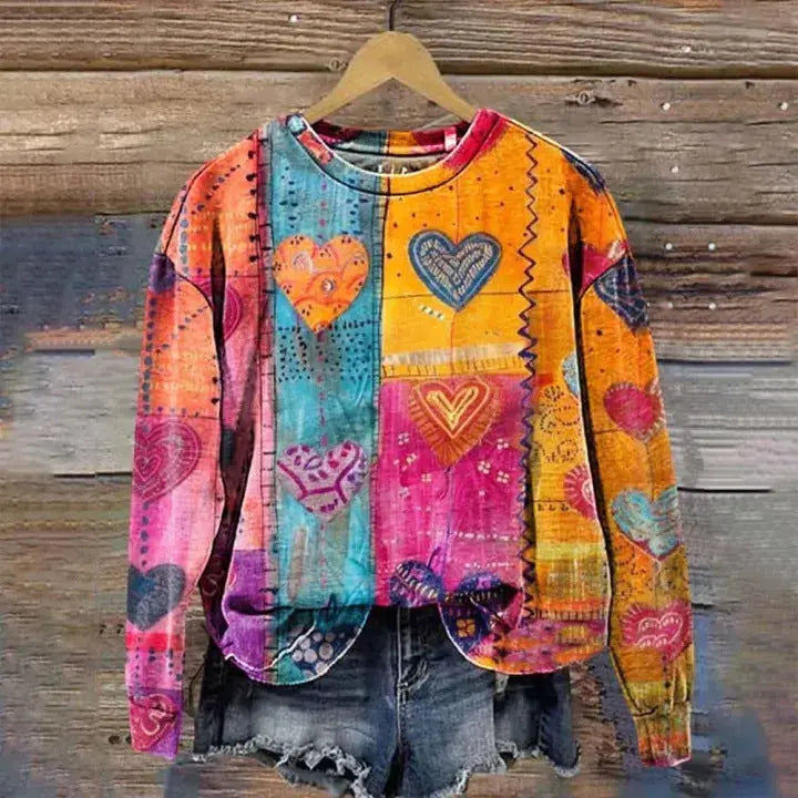 Women's Printed Drop-shoulder Sweater hercurva