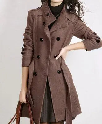 Ladies mid-length woolen coat hercurva