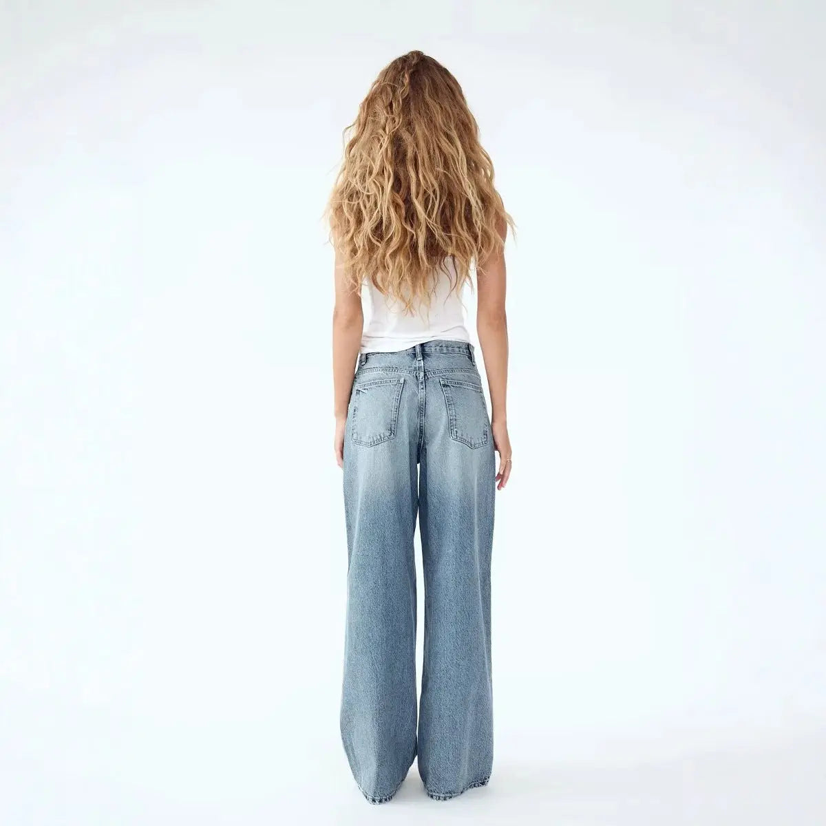High Waist Wide Leg Jeans Daily Comfortable, Casual And Versatile hercurva