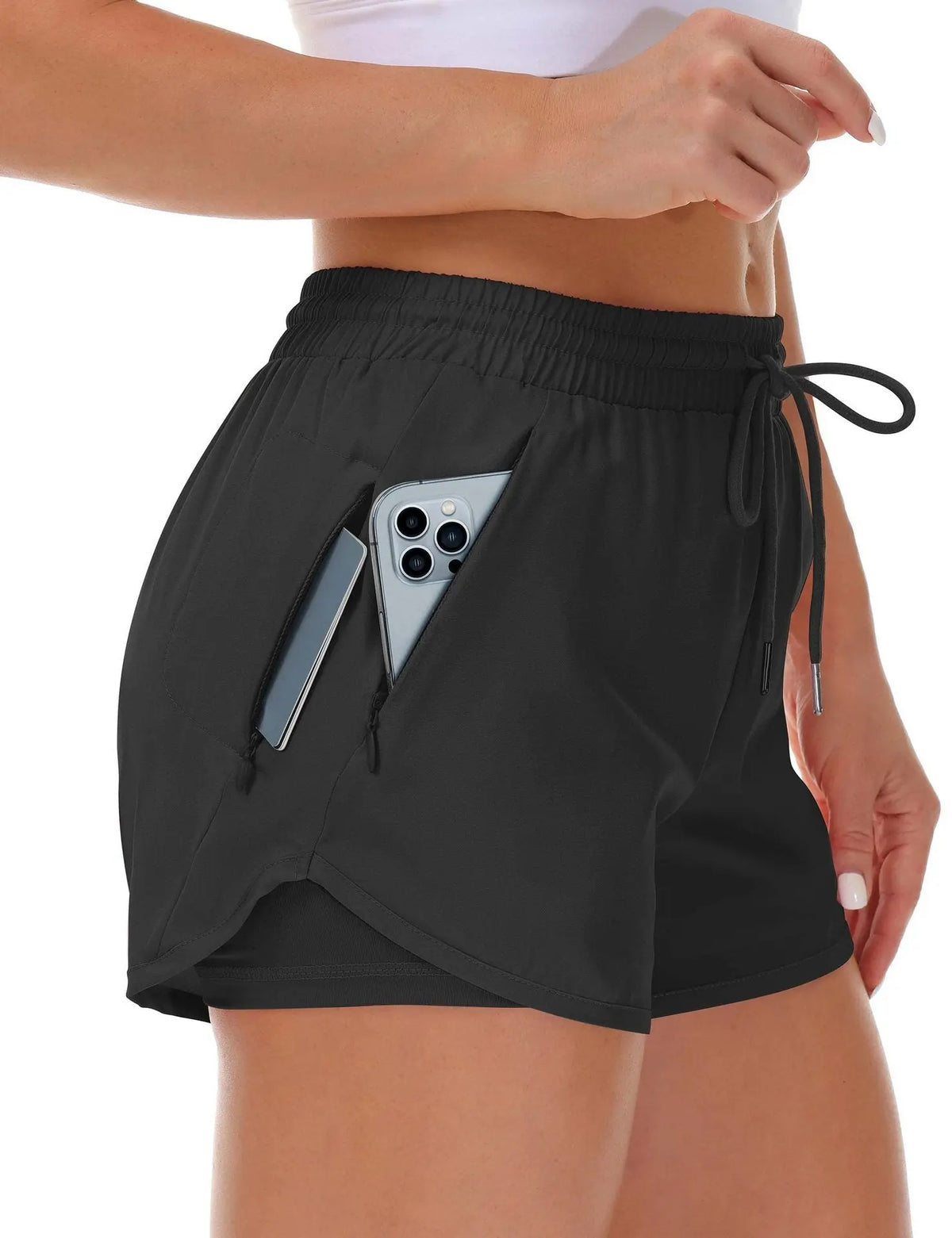 Women's Sports Shorts Running Yoga Fake Two Pieces hercurva