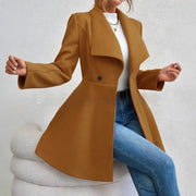 Women's Coat Slim Fit Long Fashion Lapel hercurva