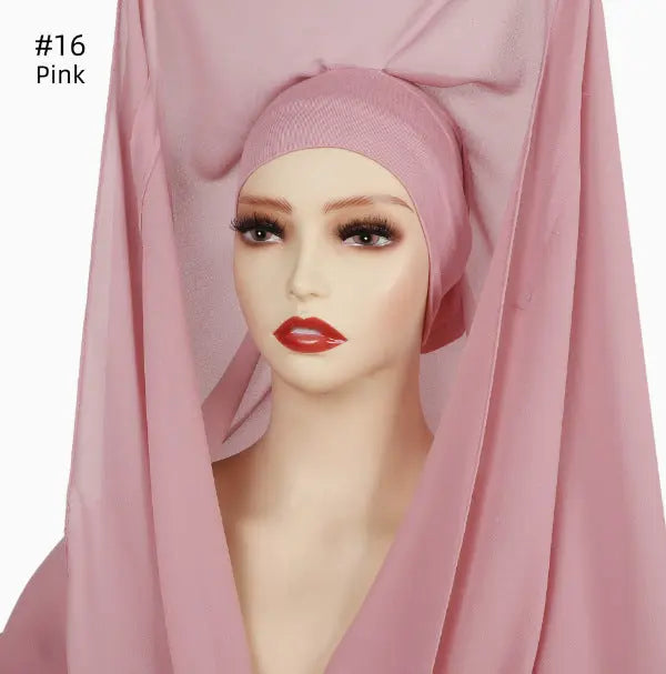 Lazy Chiffon Convenient Headscarf Magnetic Buckle Fixed hercurva