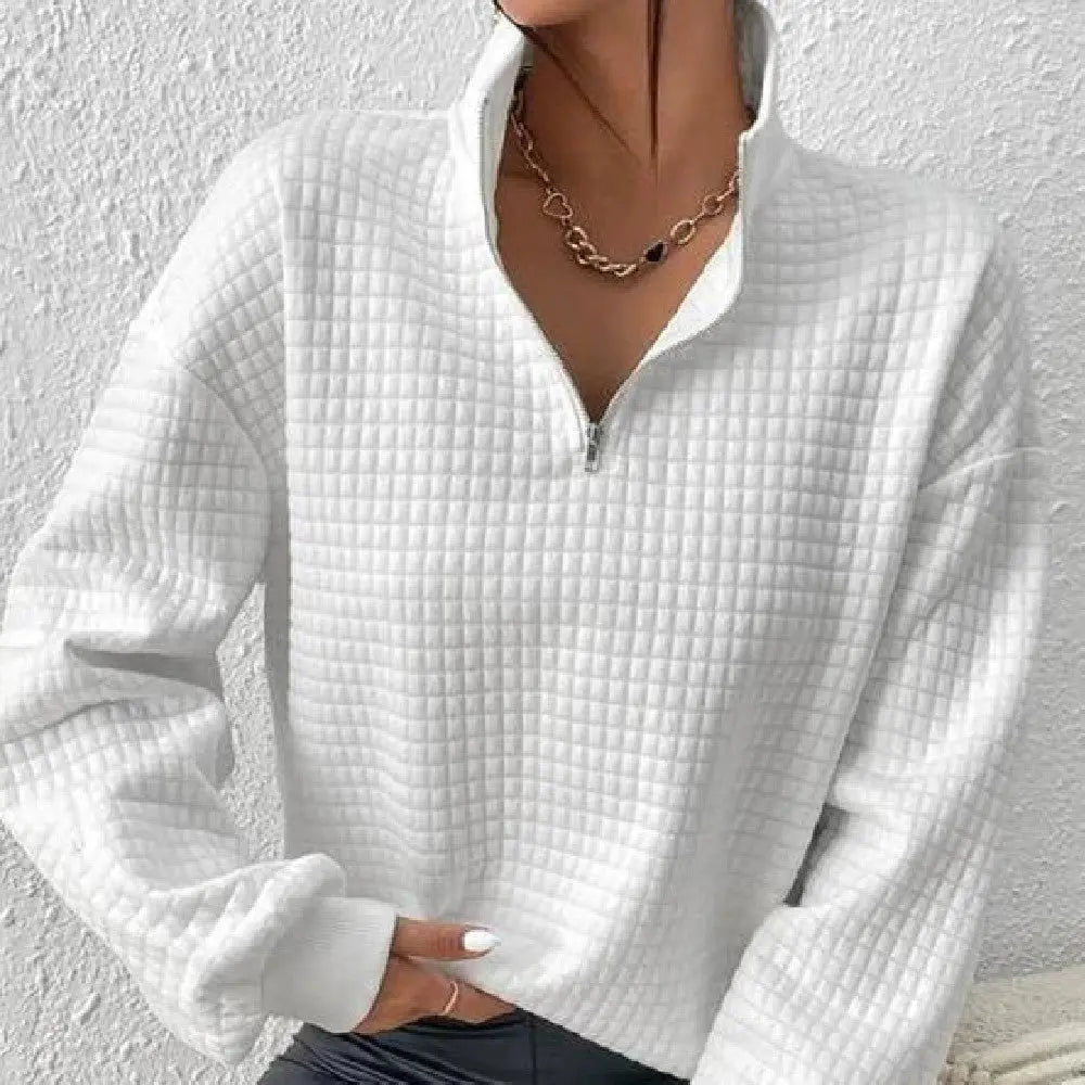 Fashion Solid Color Patchwork Sweater hercurva