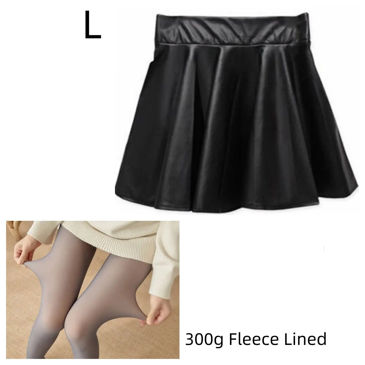 High waist Faux Leather Skirt sun skirt pleated skirt hercurva