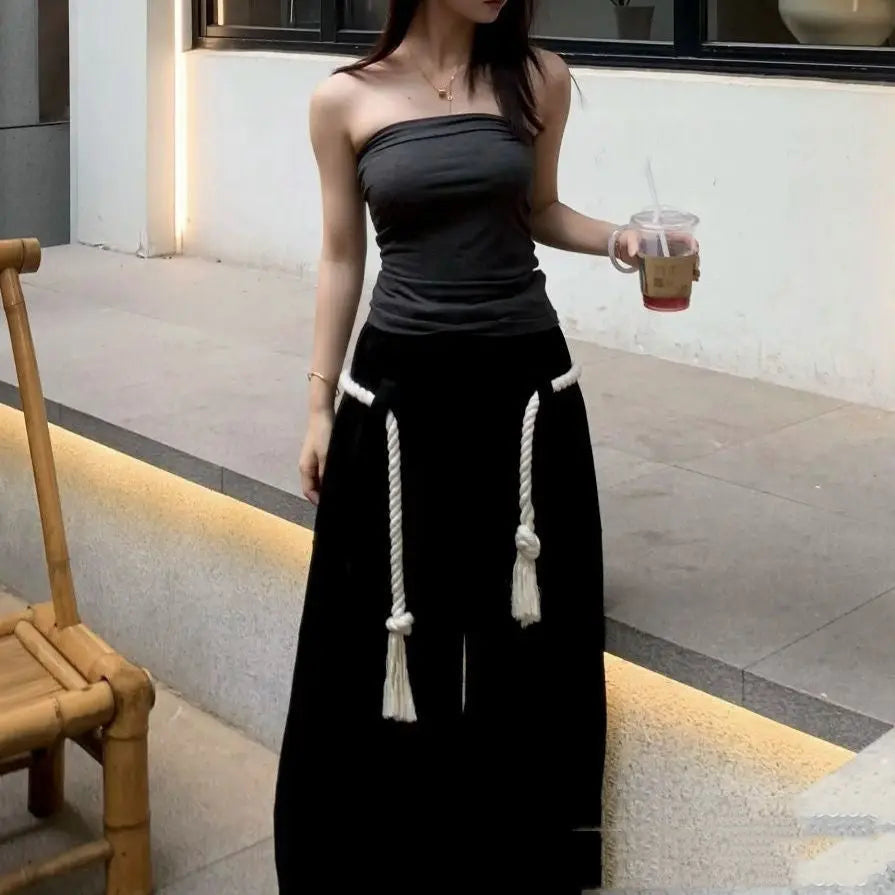 Athleisure Streetwear Sassy Summer Thin Loose Cut-Out Pants hercurva