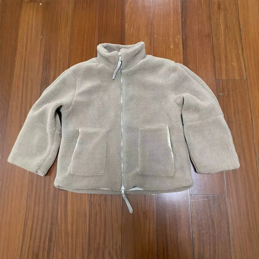 Women's Stand Collar Zipper Idle Style Lamb Wool Casual Cotton-padded Clothes Coat hercurva