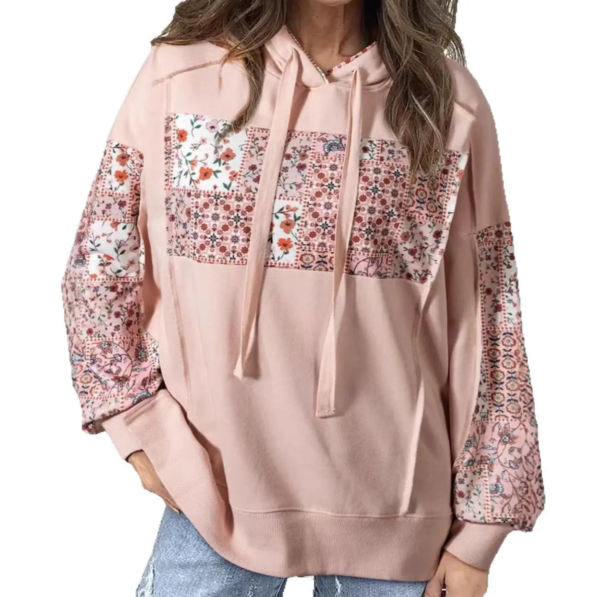 Pullover Hoodie With Drawstrings Top Casual Printed Loose Sweatshirt hercurva