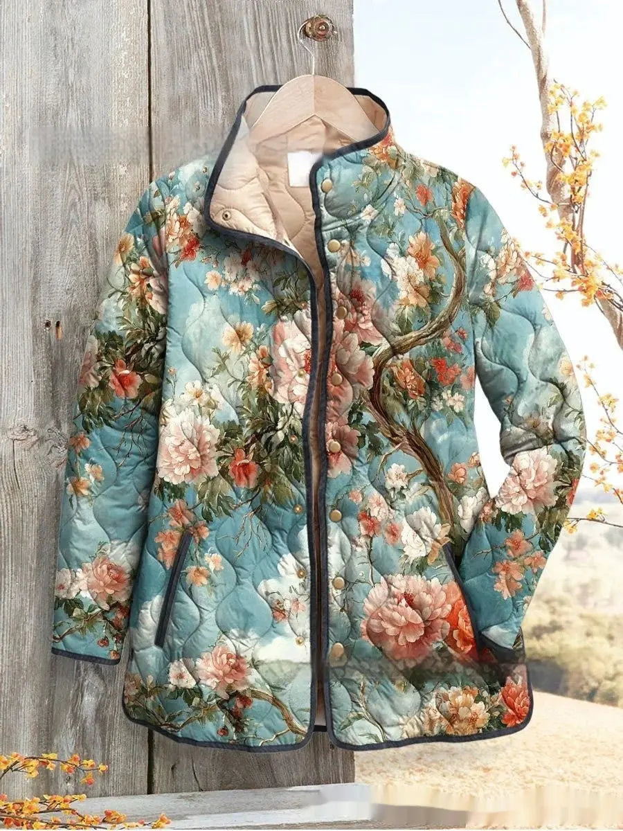 Autumn And Winter Button Pocket Cotton-padded Coat hercurva