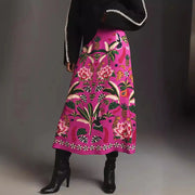 Street Tropical Plant Vintage Print Skirt For Women hercurva