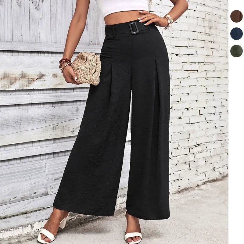 Foreign Trade High Waist Wide Leg Casual Trousers hercurva