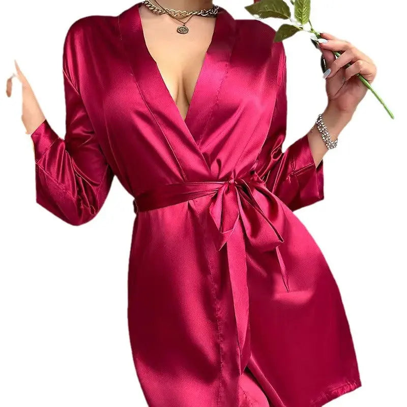 Fashion Personality New Solid Color Ladies' Robe hercurva