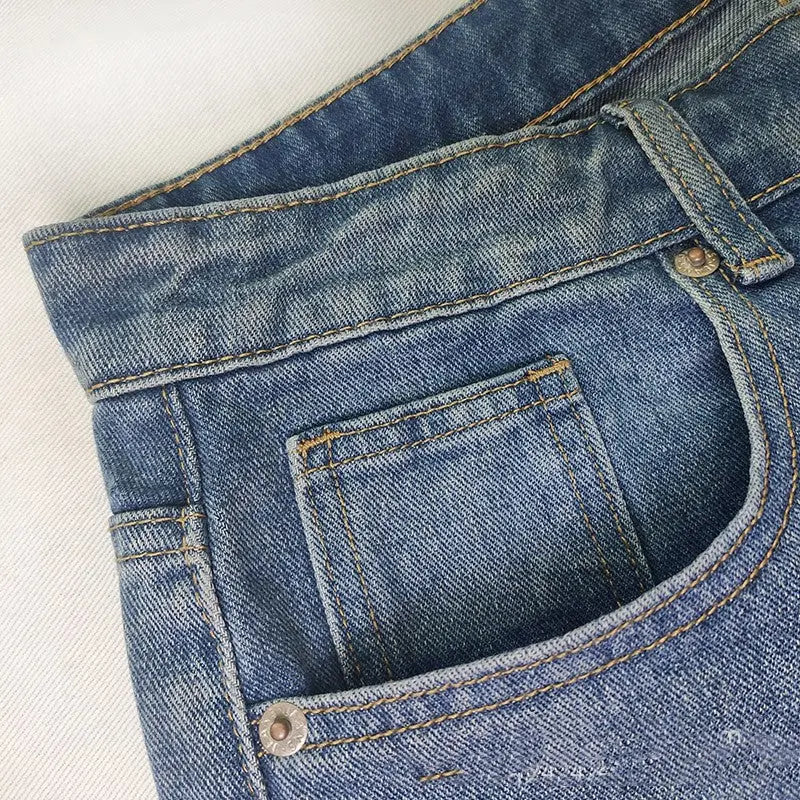 Women's Jeans Loose Mid Waist Casual Straight-leg hercurva