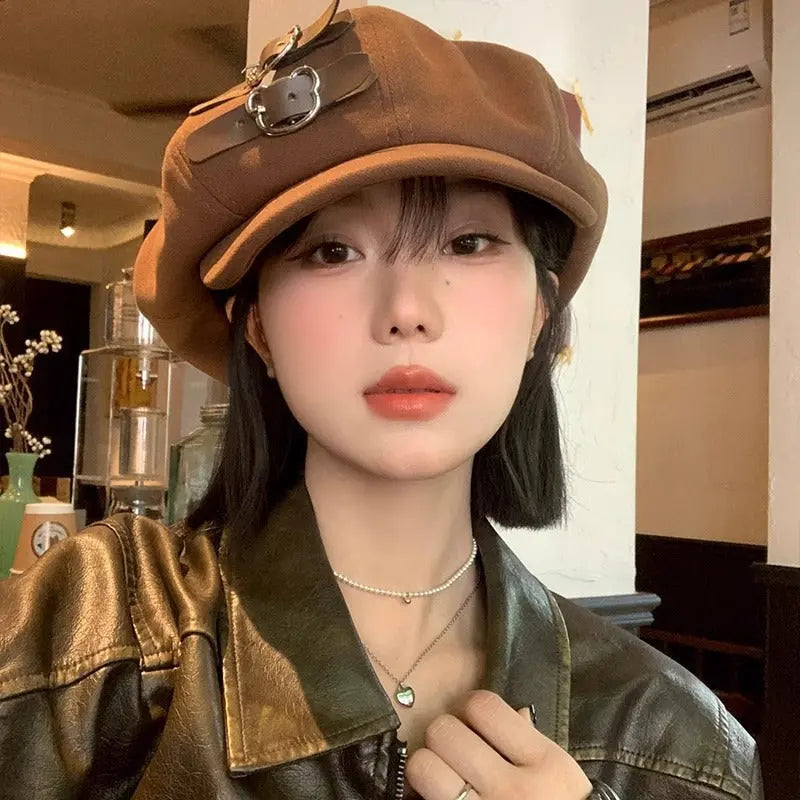 Cloud Hat For Women Autumn And Winter All-matching Small Face hercurva