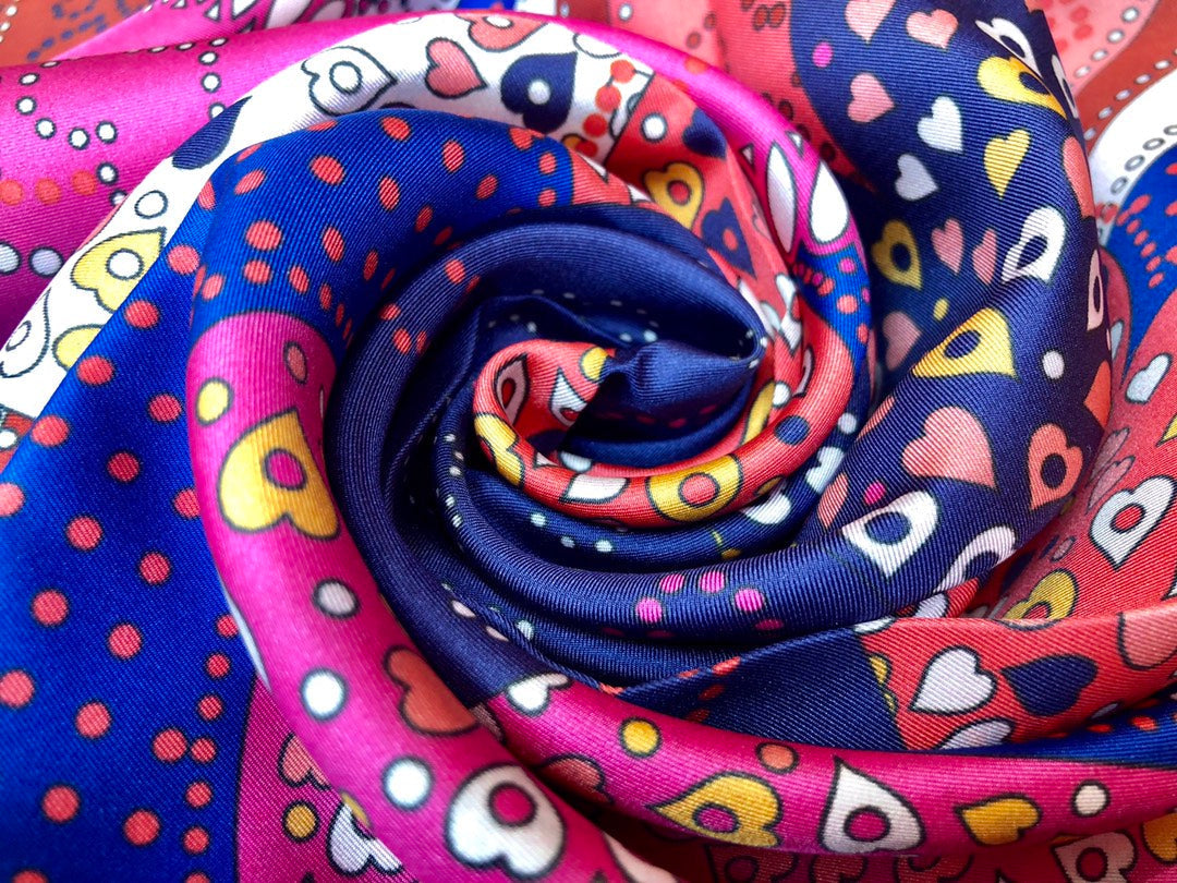 CC Square Scarf 140 CM In Colorful Silk Twill 288632