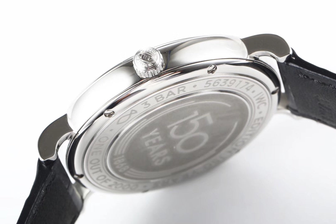 IWC Portofino 40mm Navy Blue Dial Steel Case Black Leather