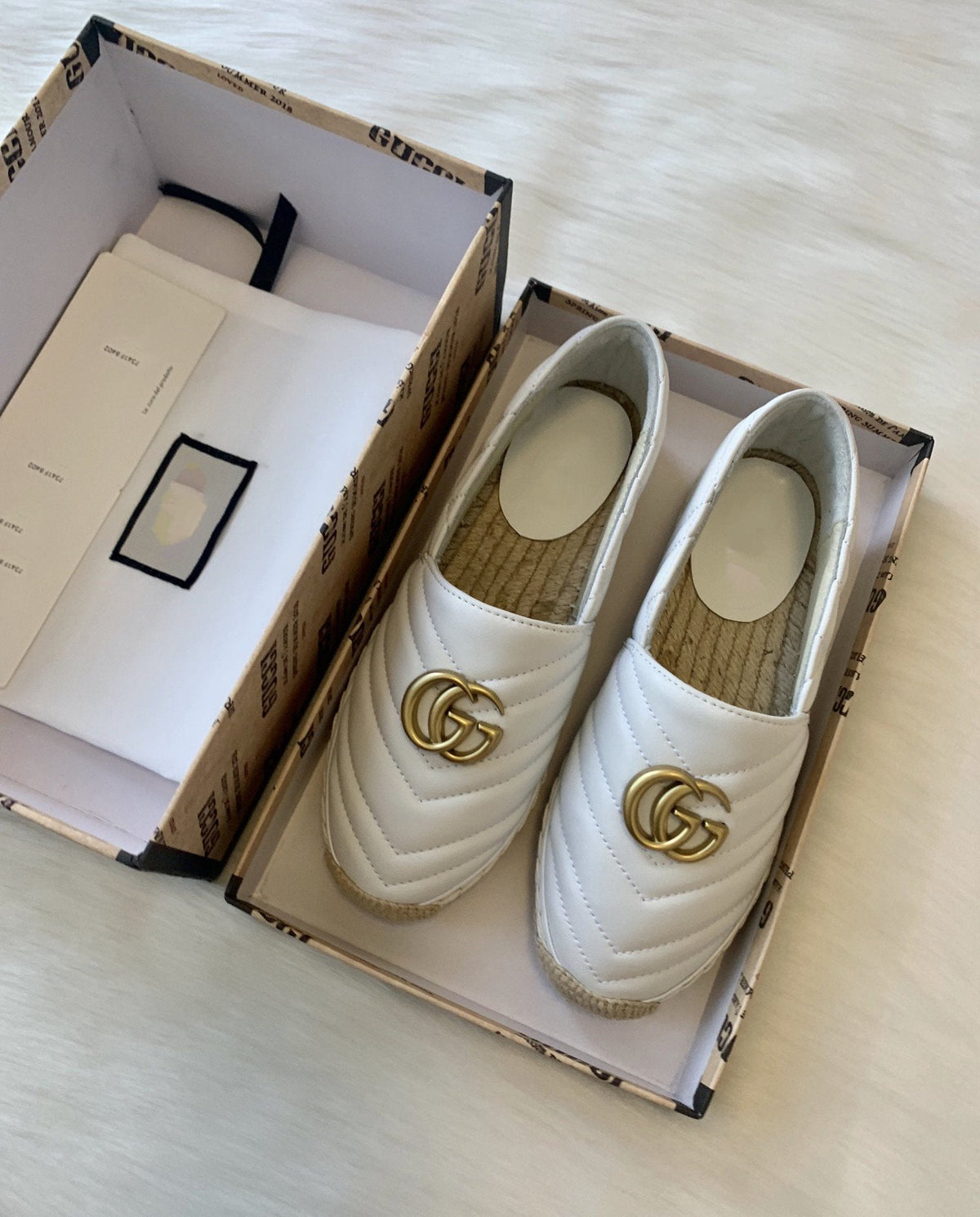 gg espadrilles white calfskin