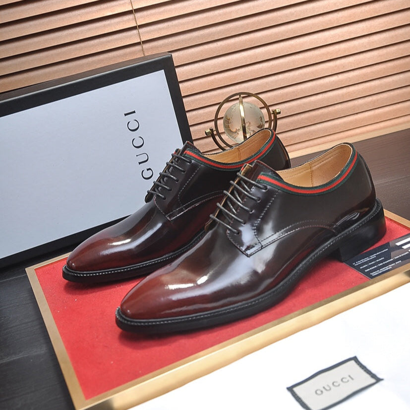 GG Men's Dress Shoe Dark Brown Patent Leather 140493