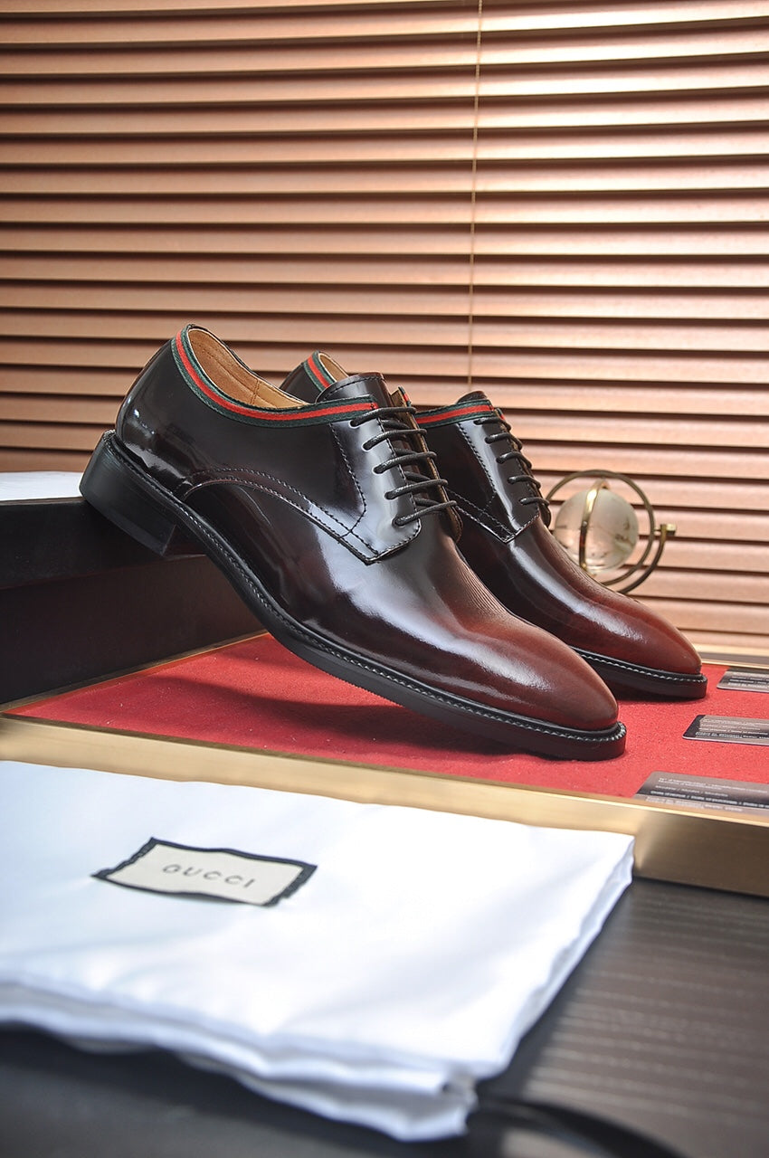 GG Men's Dress Shoe Dark Brown Patent Leather 140493