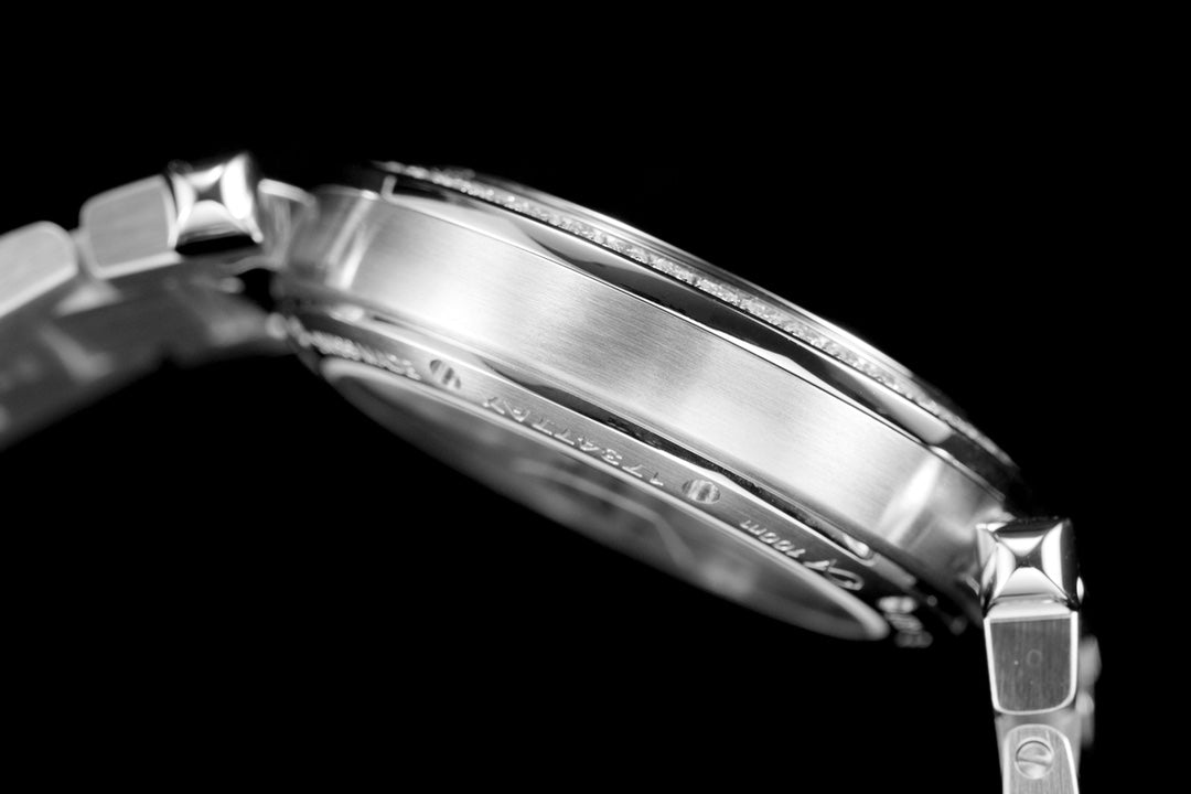 pasha 35mm automatic steel white dial diamond bezel