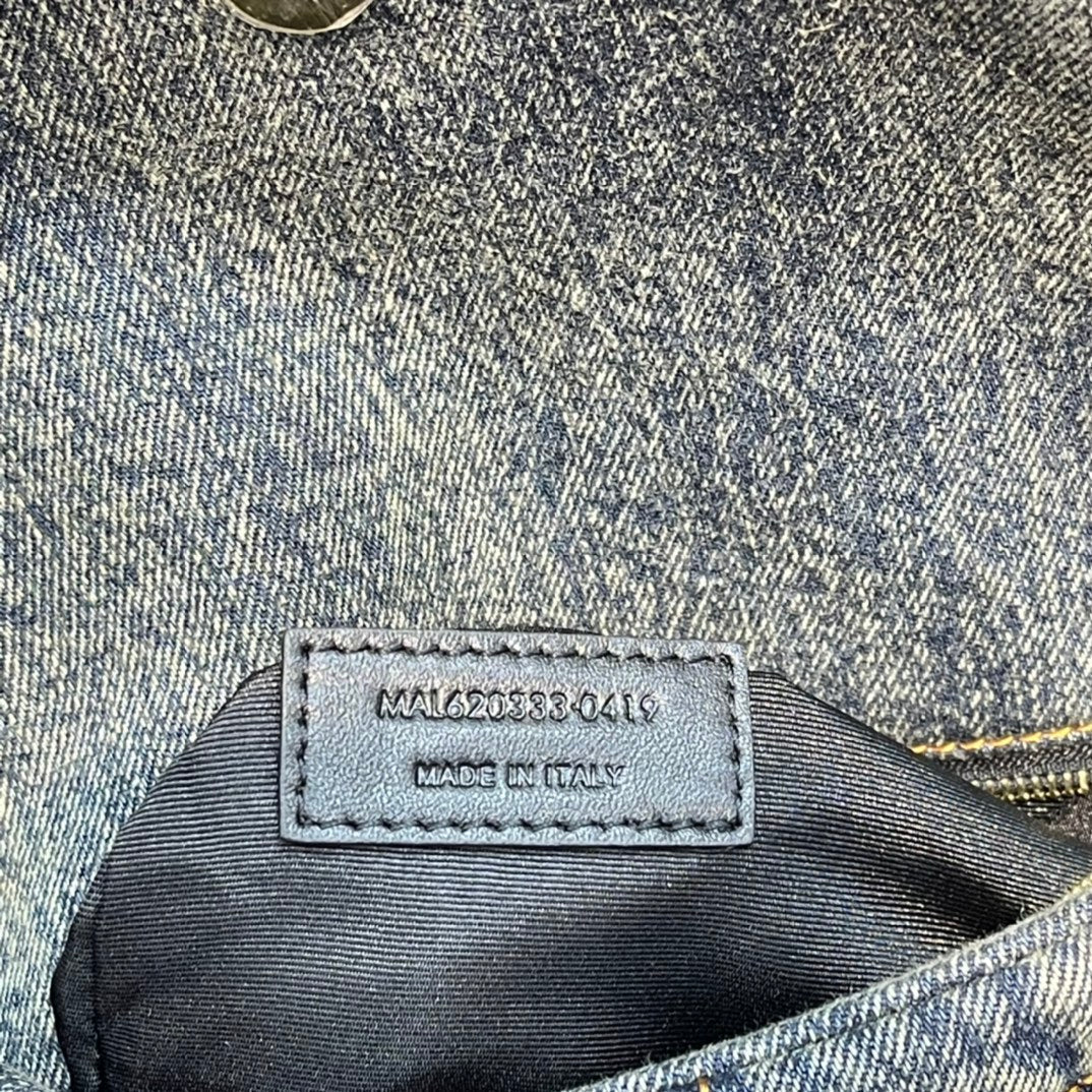 LOULOU PUFFER MINI 23 RODEO BLUE SUEDE DENIM