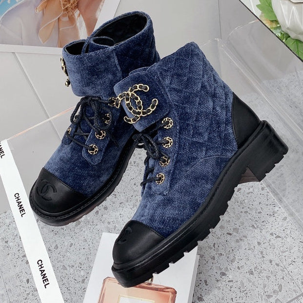 Chanel 2026 Quilted Boots Velvet Leather 162141