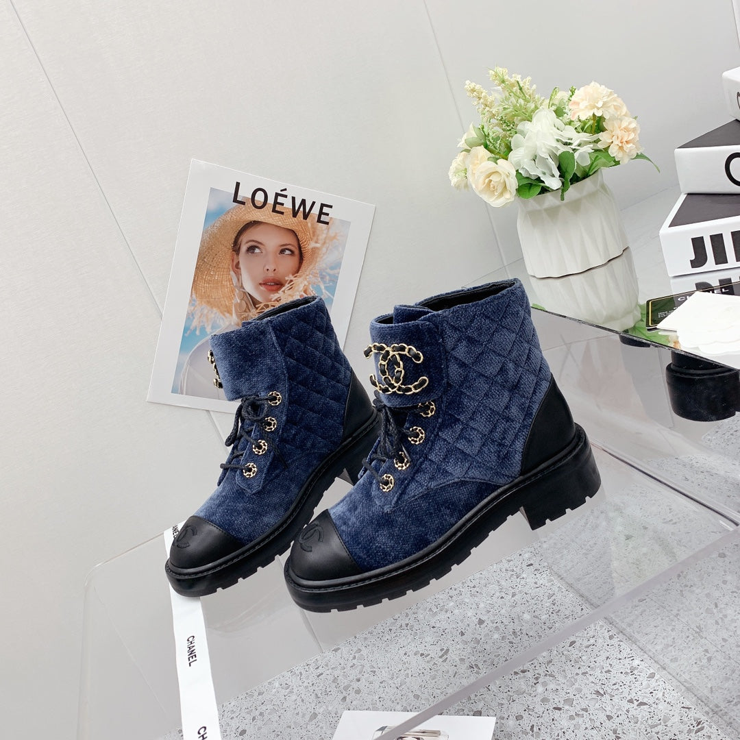Chanel 2026 Quilted Boots Velvet Leather 162141
