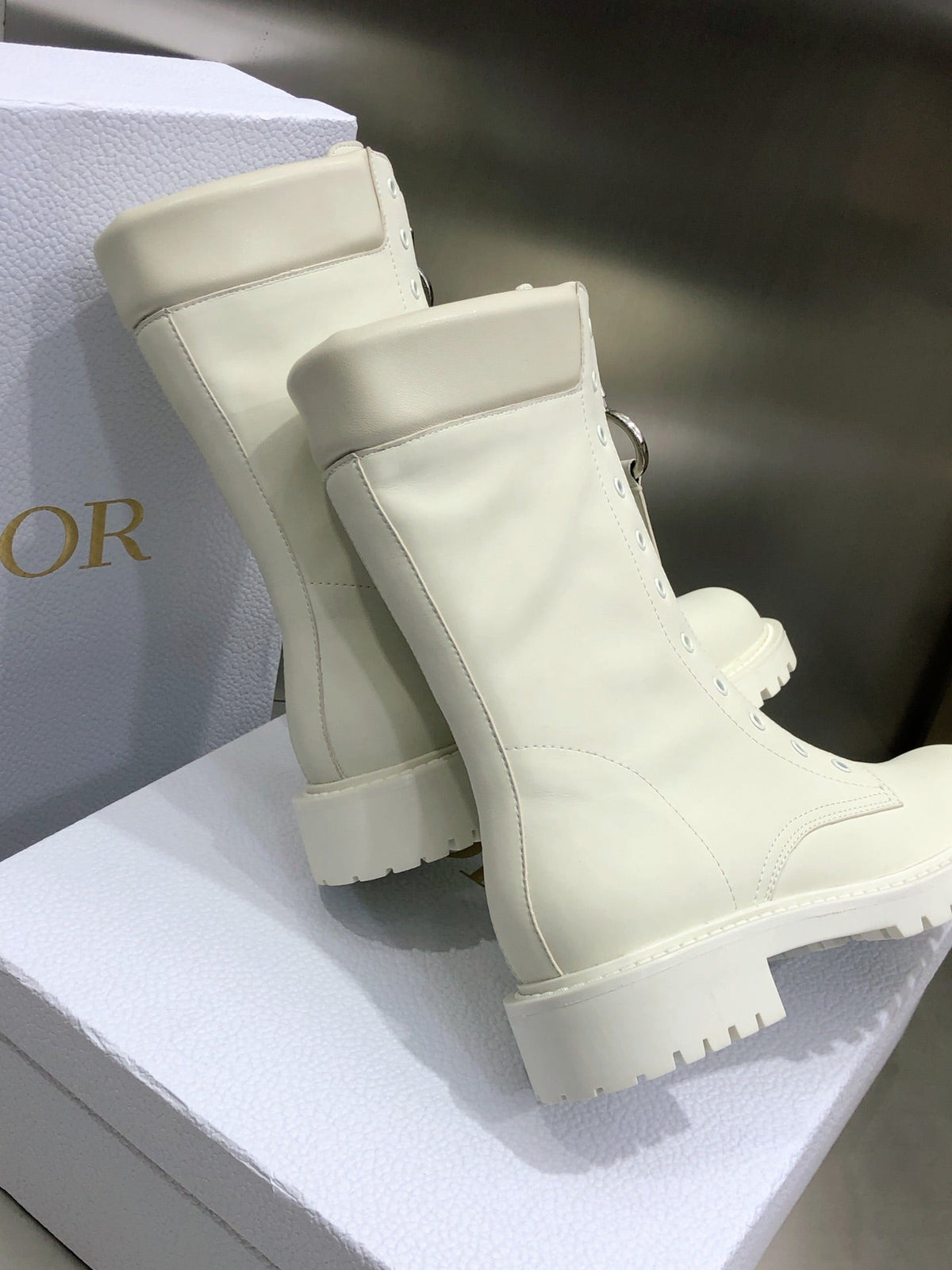 Dior 2026 Bold Combat Ankle Boots Calfskin 965381