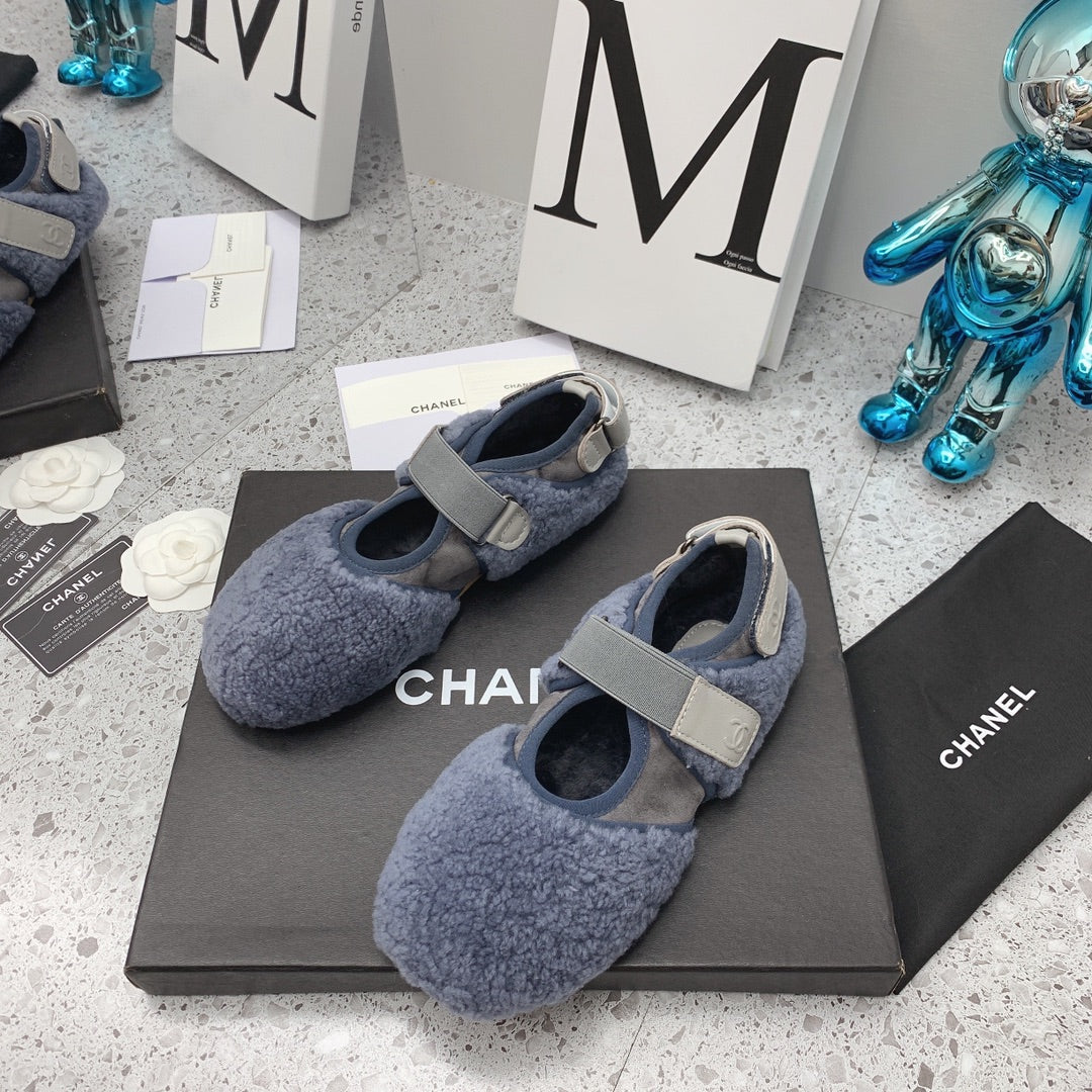 Chanel 2026 Velcro Straps Ballet Flat Wool 162234