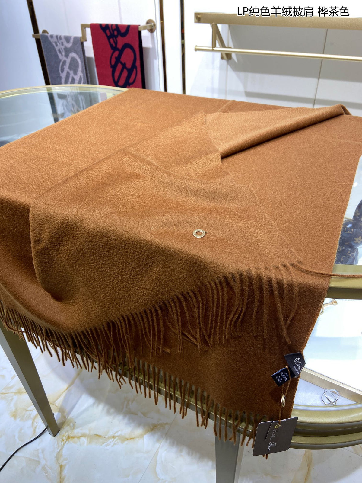 LP Grande Unita Scarf 200 CM In Caramel Cashmere  645520