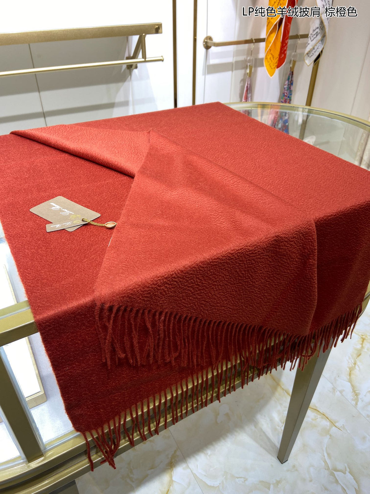 LP Grande Unita Scarf 200 CM In Gac Red Cashmere 645518
