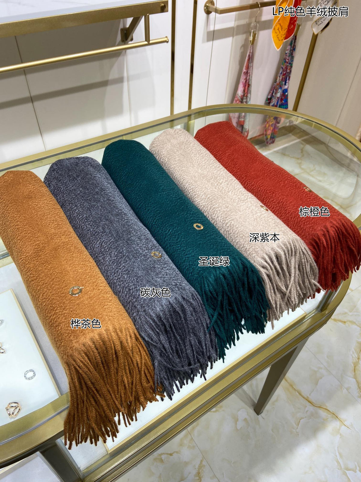 LP Grande Unita Scarf 200 CM In Gac Red Cashmere 645518