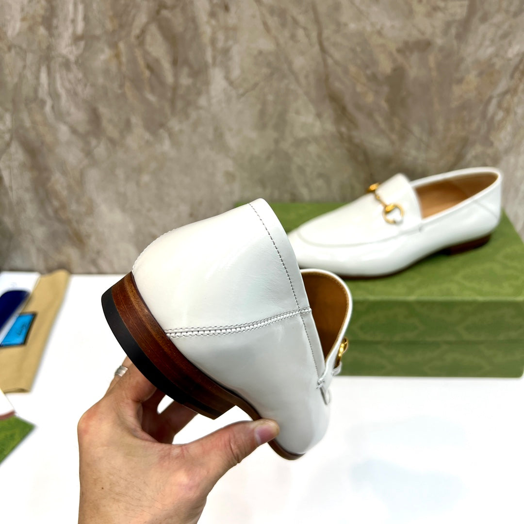 GG Men's Jordaan Loafer White Patent Leather 550350