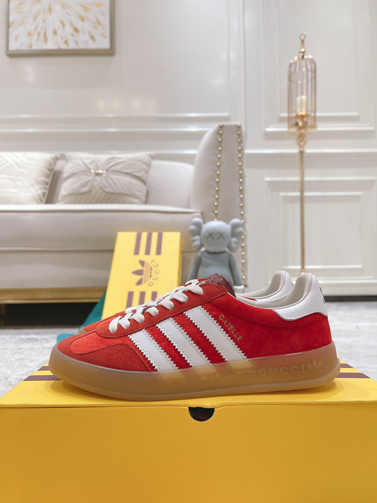 GG & ADIDAS GAZELLE SNEAKER RED SUEDE