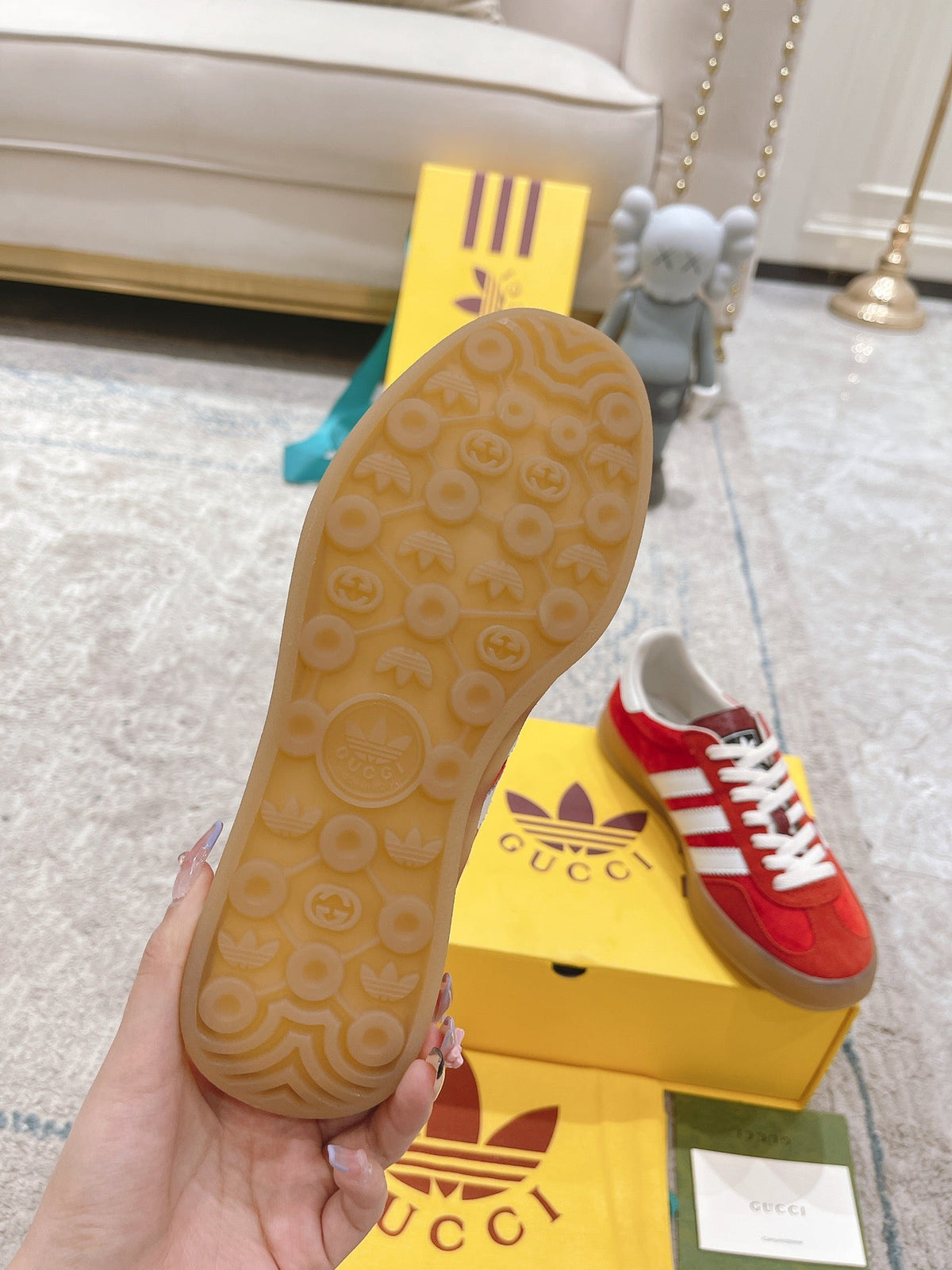 GG & ADIDAS GAZELLE SNEAKER RED SUEDE