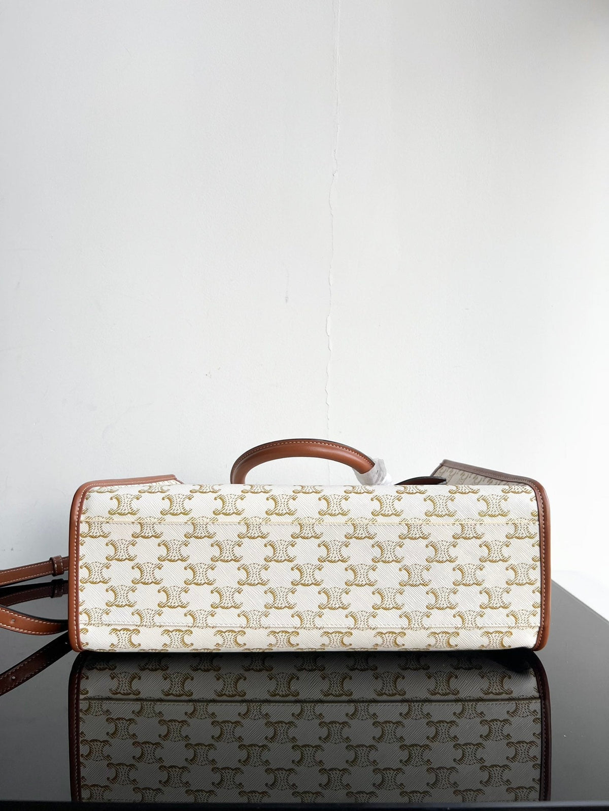 TRIPHOME CABAS 35 WHITE CREAM CALFSKIN TOTE