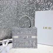 Small CD Book Tote  Gradient Blue Embroidered Tiger