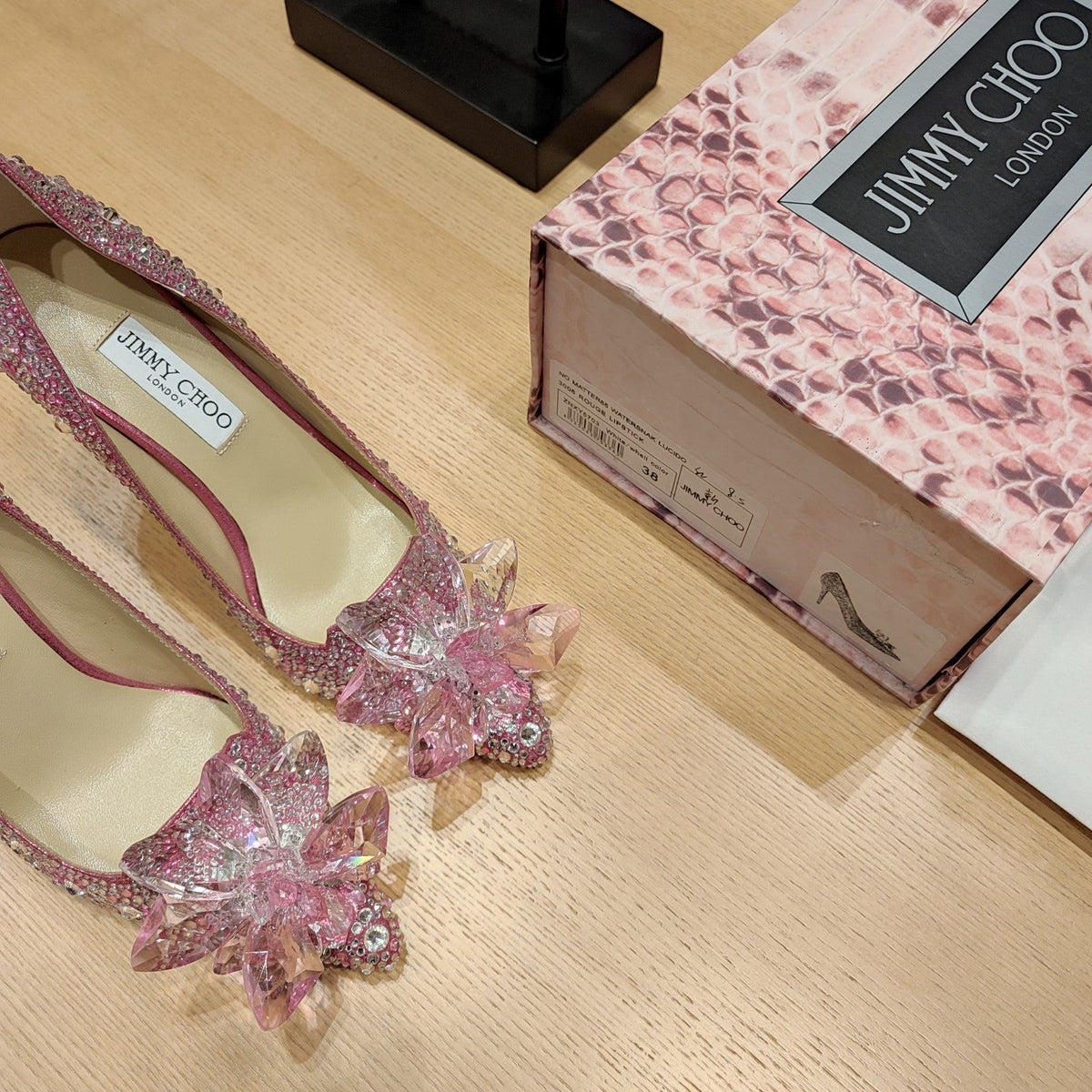 Jimmy Choo Alia 85 Rose mix color Crystal-embellished Pump