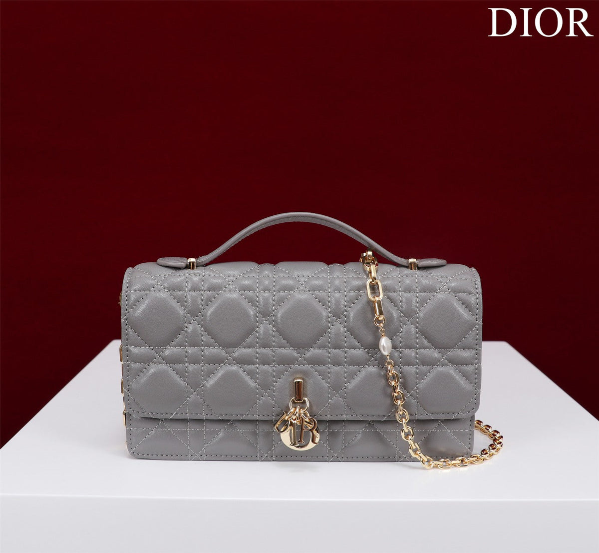 my cd mini 21 gray lambskin