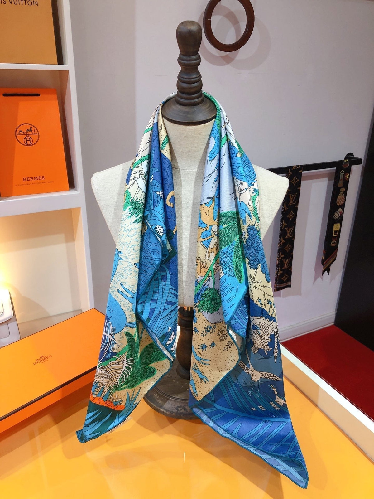 Le Carnaval Des Animaux Scarf 90 CM In Colorful Silk Twill 288861